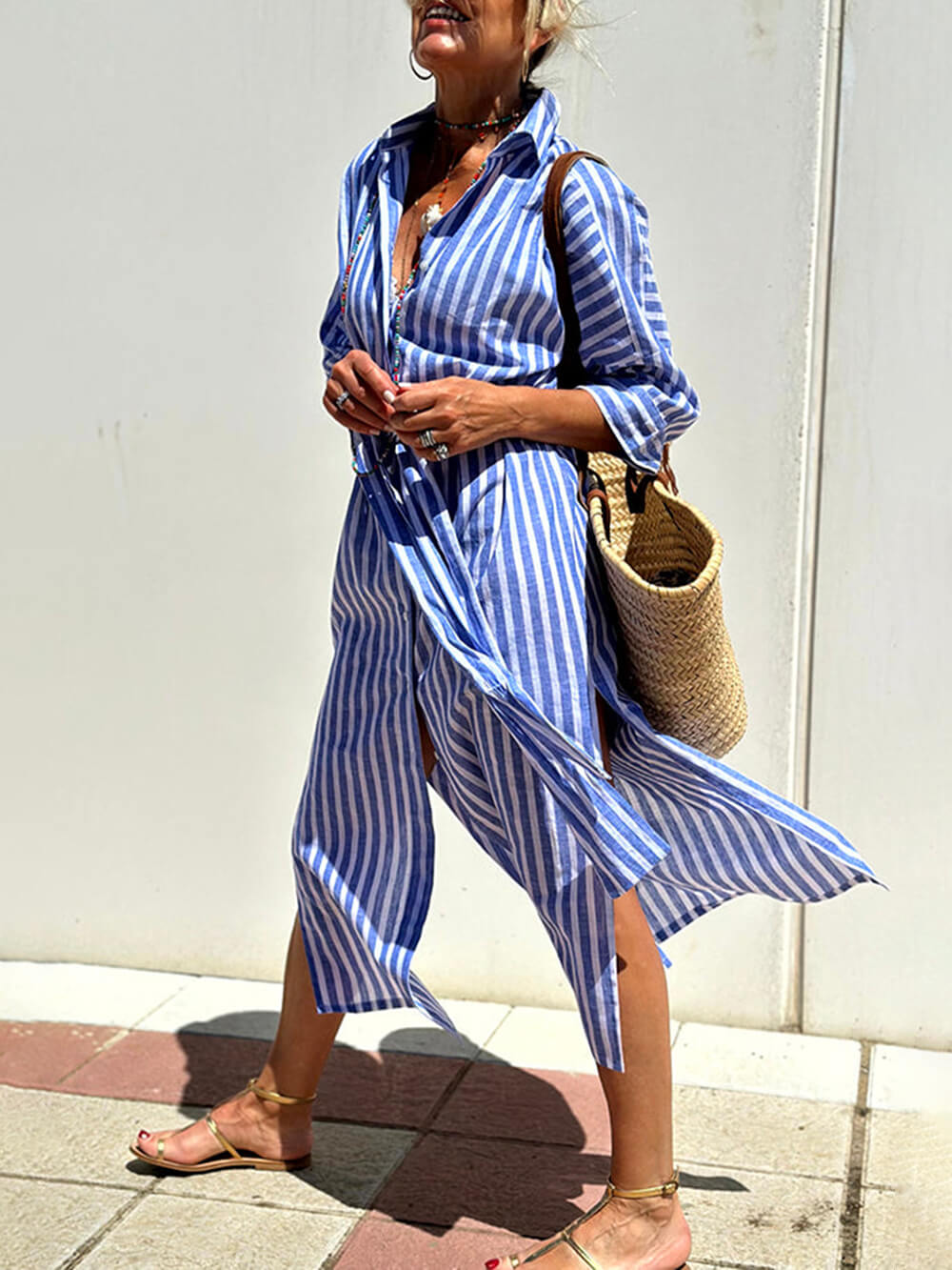 ELLE STRIPED DRESS SHIRT