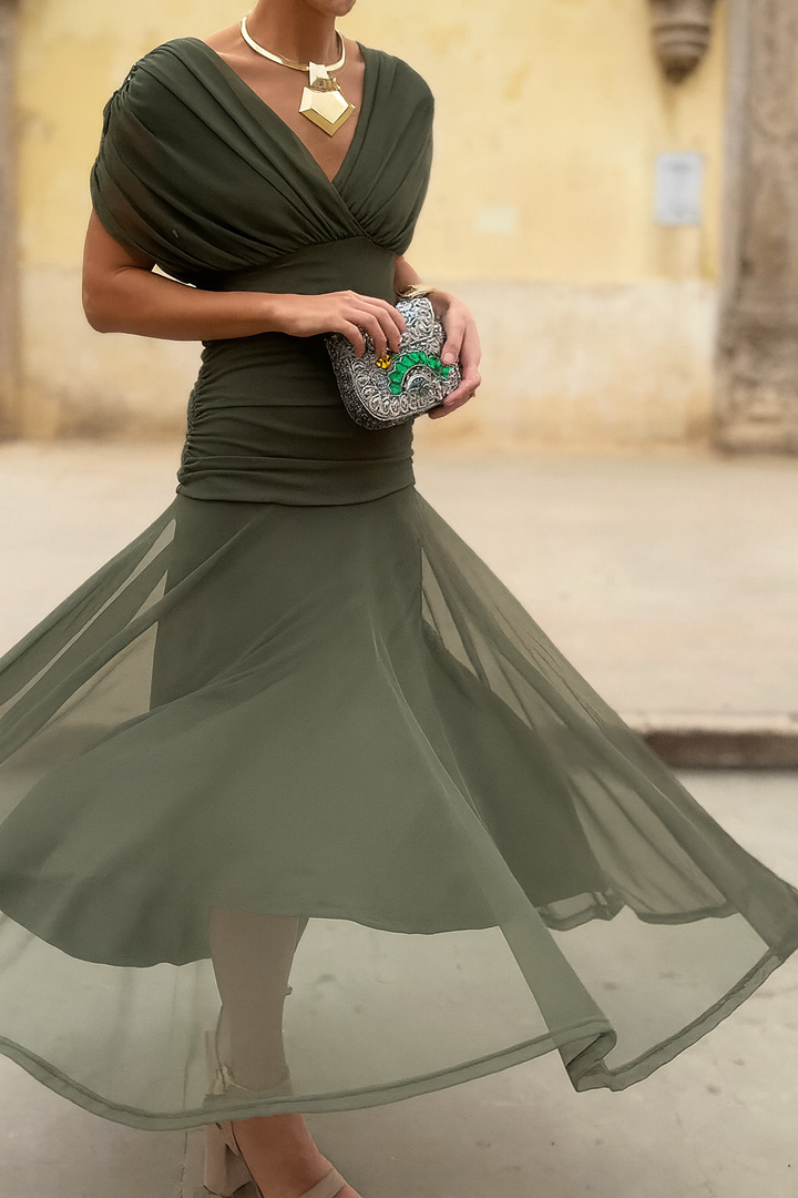 Elegant Mesh Boutonniere Dress