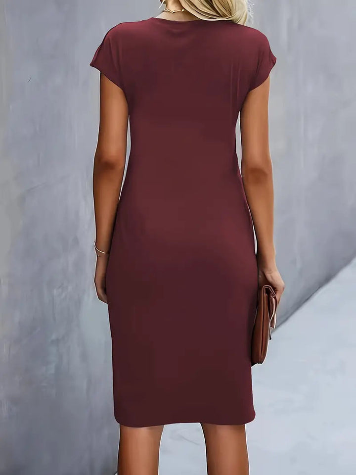 Adelina Stylish Round Neck Dress