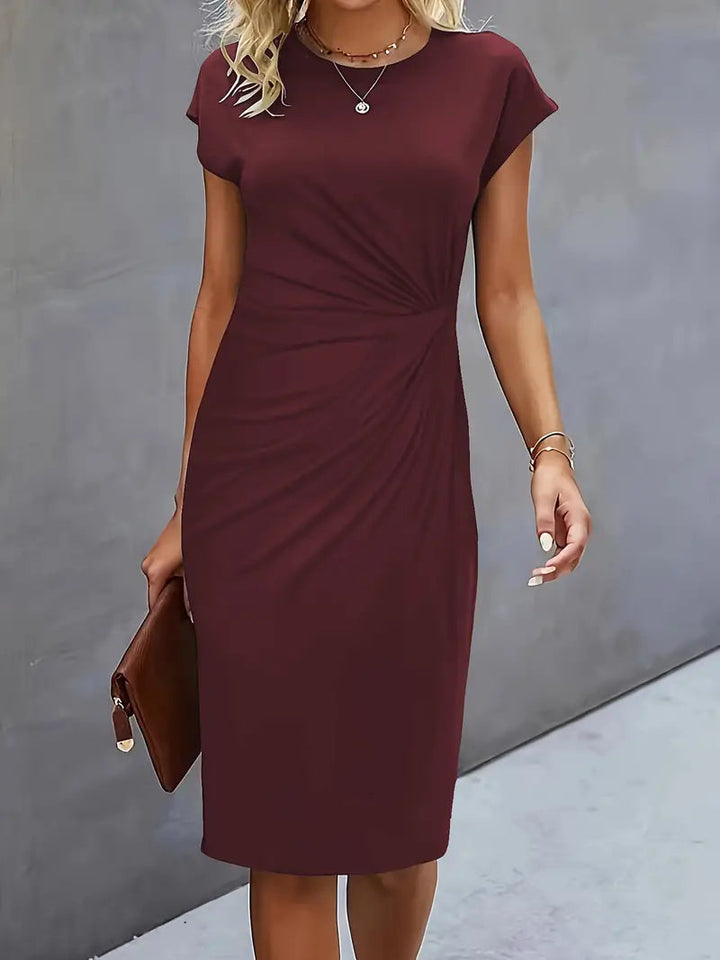Adelina Stylish Round Neck Dress
