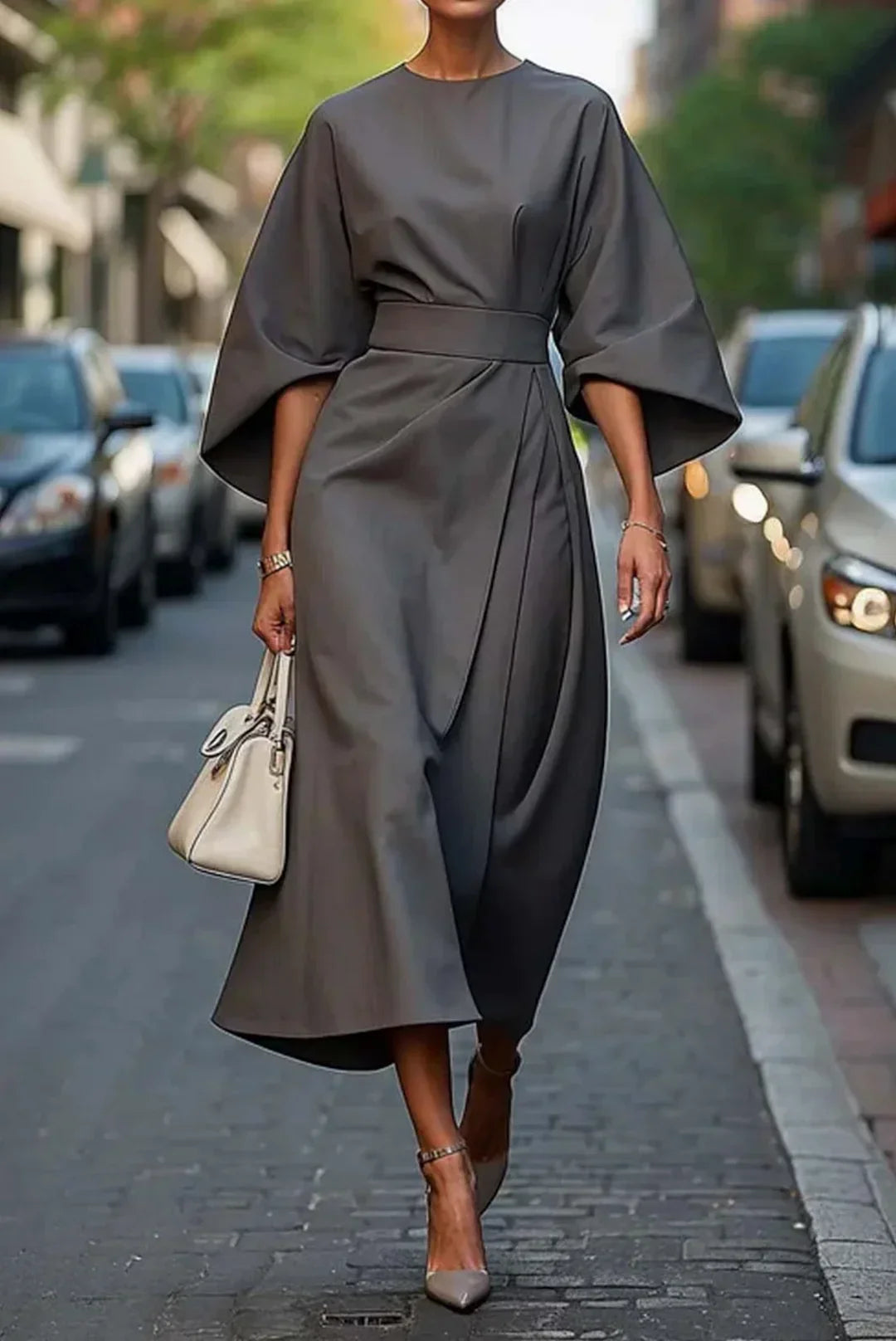 Clare Stylish Belted Maxi Dress