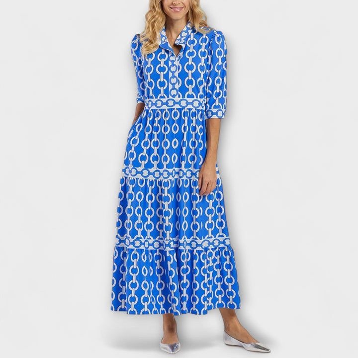 Juliette Midi Dress with Chain Pattern