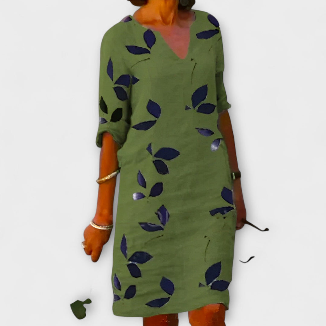 Malende Leaf Print Flow Dress