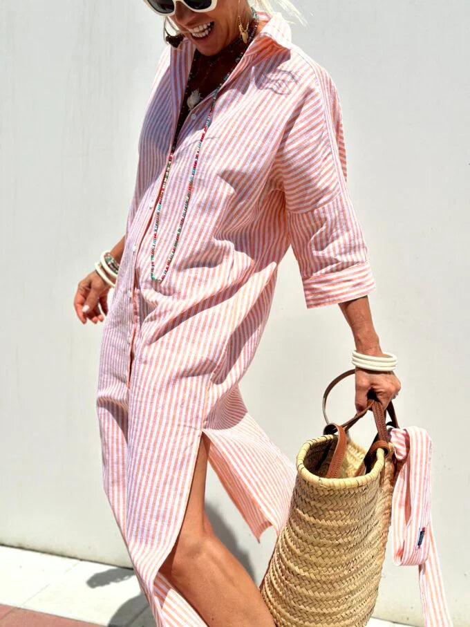 ELLE STRIPED DRESS SHIRT